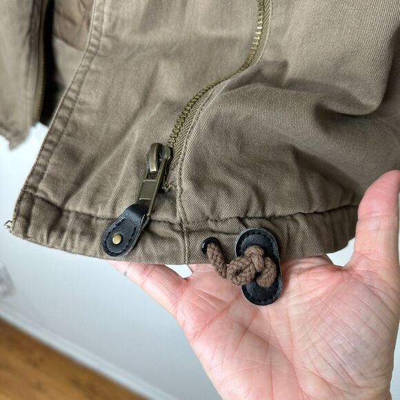 Nasty Gal Army Green Anorak Zip Jacket Faux Fur Collar & Hood Adjustable S - Picture 5 of 14